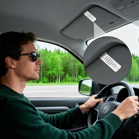 Engraved Stainless Steel Car Visor Clip, He Will Order His Angels to Protect You Guardian Funny Visor Picture Clip for Safe Travel Religious New Drivers Gift Photo Accessories Men Women in Saudi Arabia