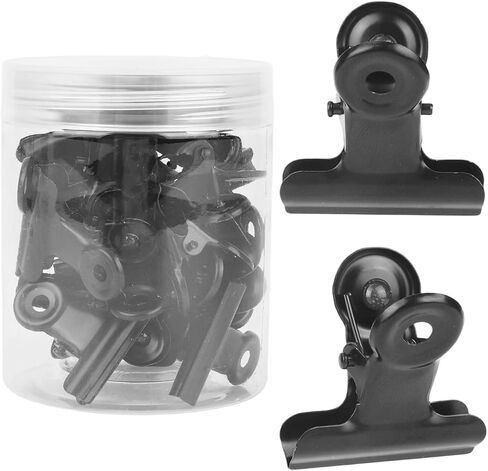 20 Pcs Push Pins Clips, Black Thumb Tacks with Bulldog Clip Drawing Pins Metal Pushpin Holder Bulletin Board Cork Board Accessories for Home Office Cubicle Wall Use in Saudi Arabia