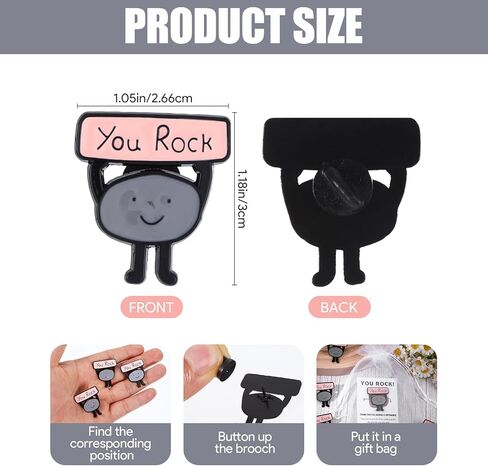 25 Sets Inspirational You Rock Bulk Lapel Pins Christmas Employee Appreciation Gifts Bulk Pocket Hug Smile Resin Stone with You Rock Cards for Team Staff Teacher Employee Appreciation Gifts in Kuwait