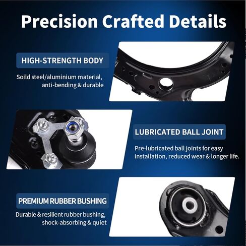 FRONT LOWER Control Arm and Ball Joint Assembly Compatible With Volkswagen Beetle 1998-2010 Volkswagen Golf Jetta 1999-2004 K620717 K620718 in Saudi Arabia