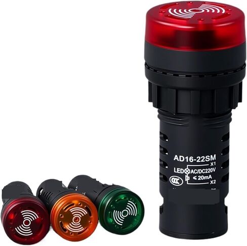 طنان متقطع صوت وضوء فلاش طنان AD16-22SM إنذار 22 مللي متر ضوء إشارة (أصفر AC220V) in Kuwait