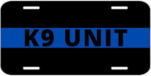 Thin Blue Line K-9 Unit Metal License Plate in Saudi Arabia
