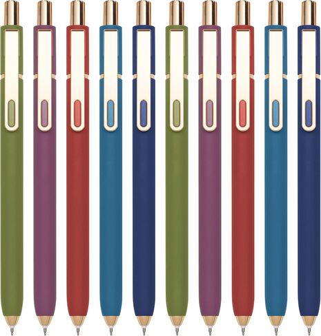 أقلام هلامية بحجم 0.5 مم، قلم حبر جل أسود لطيف قابل للسحب لكتابة اللوازم المكتبية بسلاسة (عدد مختلط 10 قطع) in Kuwait