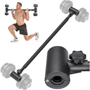 Dumbbell to Barbell Converter - Adjustable Weight Lifting Bar for Home Gym - Durable Steel Barbell Bar with Foam-Lined Clamps - Fits Most Standard and Adjustable Dumbbells - Up to 100 lbs per Side in Kuwait