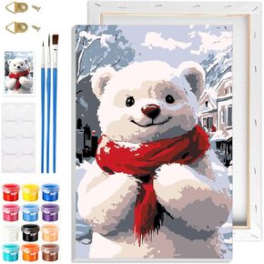 GHHKUD Christmas Paint by Numbers with Frame for Adults Beginners, DIY Dog Paint by Numbers for Age 6-12, Puppy Art on Canvas Gifts Home Wall Decor 8x12in in Saudi Arabia