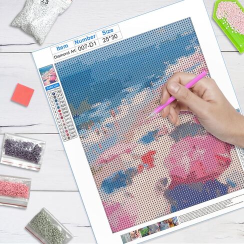 JWVK Pink Western Coastal Cowgirl Beach Diamond Art Kits 4 Pack, Preppy Ocean DIY Diamond Gem Painting Art Kits for Girls Kids Adults Beginners, Coastal Cowgirl Granddaughter Room Decor 10x11.8 Inch in Saudi Arabia