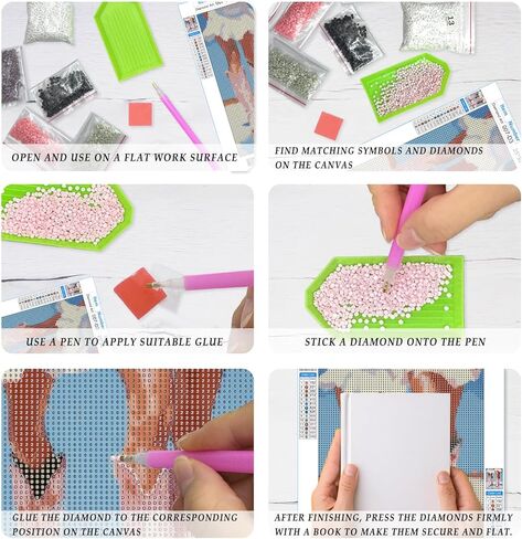 JWVK Pink Western Coastal Cowgirl Beach Diamond Art Kits 4 Pack, Preppy Ocean DIY Diamond Gem Painting Art Kits for Girls Kids Adults Beginners, Coastal Cowgirl Granddaughter Room Decor 10x11.8 Inch in Saudi Arabia