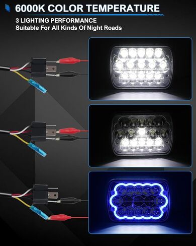CO LIGHT 5x7 7x6 Inch LED Headlights - DOT Certified 9869LM - Hi/Low Beam with DRL/Turn Signal - Sealed Replacement Kit for Wrangler YJ Cherokee XJ TJ Trucks - 2 PCS in Kuwait