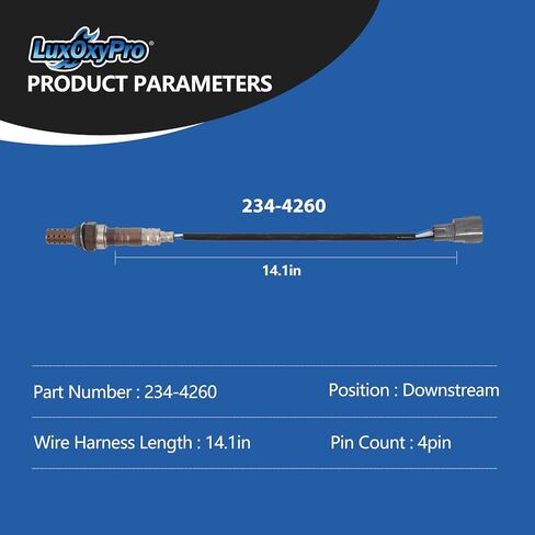 مستشعر الأكسجين O2 المصب لسيارة Toyota 4Runner Sequoia Camry FJ Cruiser Land Cruiser Avalon Solara Tacoma Venza 2003-2016، لسيارة Lexus ES350 GX460 GX470 LX470 LX570 2003-2014، استبدال 234-4260 قطعتان in Kuwait