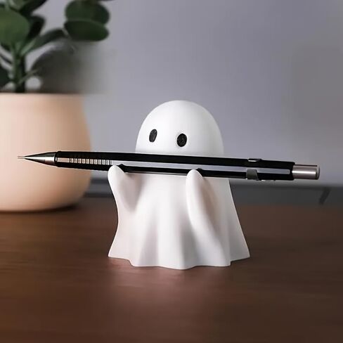 Cute Halloween Ghost Pen Holder, Adorable Pencil Stand for Home Office Desktop Decoration, Halloween Decoration, Holiday Theme, Funny Desk Organizer Accessory in Saudi Arabia