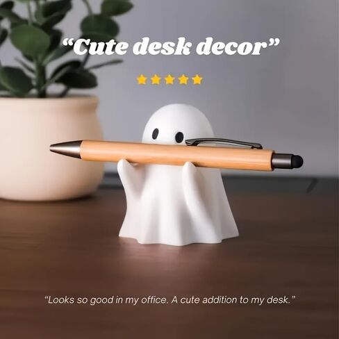 Cute Halloween Ghost Pen Holder, Adorable Pencil Stand for Home Office Desktop Decoration, Halloween Decoration, Holiday Theme, Funny Desk Organizer Accessory in Saudi Arabia