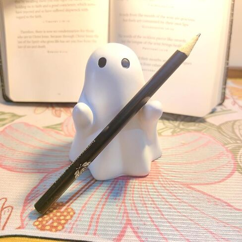 Cute Halloween Ghost Pen Holder, Adorable Pencil Stand for Home Office Desktop Decoration, Halloween Decoration, Holiday Theme, Funny Desk Organizer Accessory in Saudi Arabia
