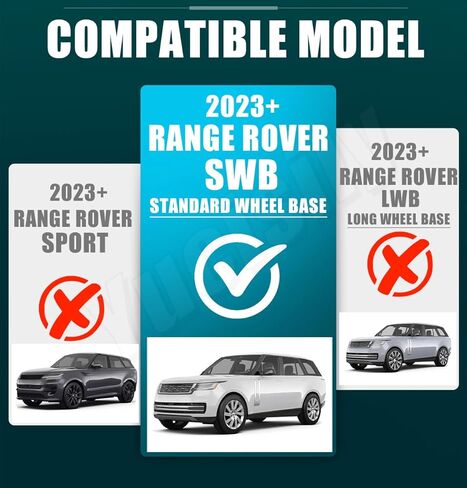 2pcs Side Step fit for Land Rover LR Range Rover LWB SWB & Range Rover Sport 2023 2024 2025 Running Board Pedal Rail Board Nerfbar Accessories (Range Rover SWB Version), Black in Saudi Arabia