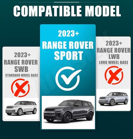 2pcs Side Step fit for Land Rover LR Range Rover LWB SWB & Range Rover Sport 2023 2024 2025 Running Board Pedal Rail Board Nerfbar Accessories (Range Rover SWB Version), Black in Saudi Arabia