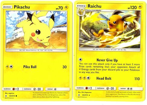 Raichu 55/214 - Sun Moon Unbroken Bonds - Rare - Pokemon Evolution 2 Card Lot - Pikachu in Saudi Arabia