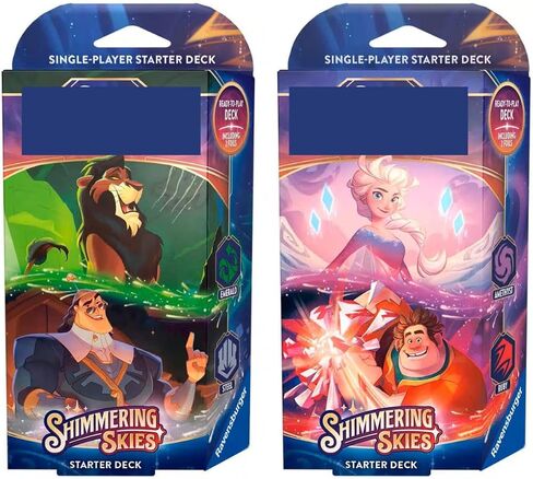 التشكيلات المبدئية: كل من Emerald & Steel (Scar & Cronk) وAmethyst & Ruby (Elsa & Wreck-It Ralph) (طابقان) لـ Lorcana TCG: Shimmering Skies in Kuwait
