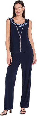 3PC Floral Threadwork Duster Pantsuit Tank Top and Matching Jacket W/Sheet Bell Sleeves in Saudi Arabia