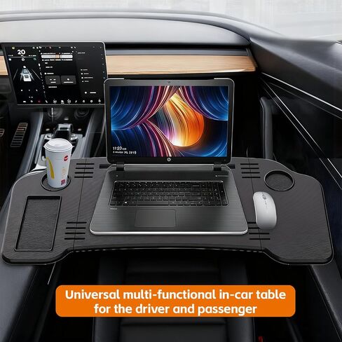 2 in 1 Car Desk Steering Wheel Tray, Foldable Car Table Holder for Laptop Eating and Traveling, Upgraded Design in Saudi Arabia