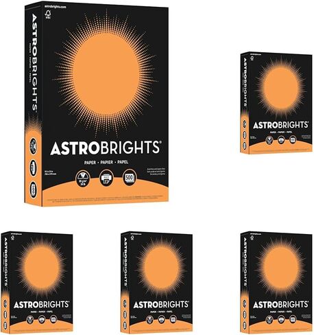 ورق Neenah Astrobrights بألوان زاهية، 21.5 سم × 27.94 سم، 10.94 كجم، معتمد من FSC، برتقالي غامق، مجموعة من 500 ورقة، 21658 in Kuwait