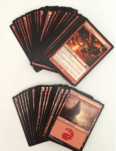 MTG Magic: The Gathering - Custom Made Starter Decks - 60 Card Red Intro Deck with Rares and Mythic - With Mountain Lands in Saudi Arabia