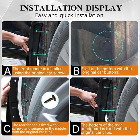 أغطية واقيات الطين مناسبة لملحقات سوبارو WRX لعام 2022 2023 2024 - واقيات رذاذ أمامية وخلفية بدون ملحقات واقيات طين الحفر in Kuwait