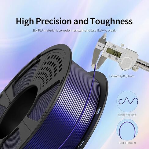 GIANTARM Tri-Colors Silk Pla Filament, Shiny Pla 3D Printer Filament 1.75mm +/-0.03mm, 1Kg (2.2lbs) Spool, Vacuum Packaging (Red+Gold+Black) in Kuwait