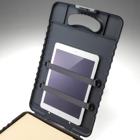 حافظة الكمبيوتر اللوحي Officemate® OIC، مقاس 16 1/10 بوصة ارتفاع × 10 1/5 بوصة عرض × 1 3/10 بوصة عمق، فحمي in Kuwait