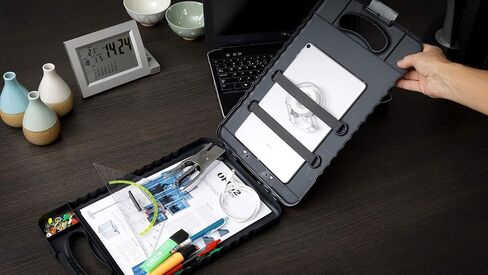 حافظة الكمبيوتر اللوحي Officemate® OIC، مقاس 16 1/10 بوصة ارتفاع × 10 1/5 بوصة عرض × 1 3/10 بوصة عمق، فحمي in Kuwait