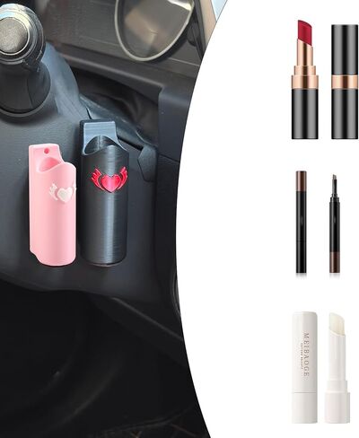 Stick Holder for Car - Upright LipBalm: Cute Holding with Strong Back Adhesive for Automotive Interior Accessories for Women Desk Nightstand Dresser Bedside Table Car Decor - Pack of 4 in Saudi Arabia