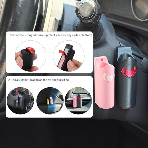 Stick Holder for Car - Upright LipBalm: Cute Holding with Strong Back Adhesive for Automotive Interior Accessories for Women Desk Nightstand Dresser Bedside Table Car Decor - Pack of 4 in Saudi Arabia