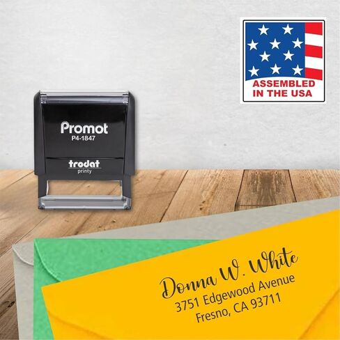Promot Customized Self-Inking Address Stamp - Return Address and Mailing Address Stamps - Choose from 6 Designs & 3 Sizes - Custom Ink Stamp - Small Business Essentials - Self Inking Stamps in Kuwait