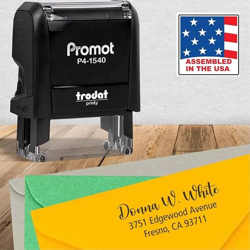 Promot Customized Self-Inking Address Stamp - Return Address and Mailing Address Stamps - Choose from 6 Designs & 3 Sizes - Custom Ink Stamp - Small Business Essentials - Self Inking Stamps in Saudi Arabia