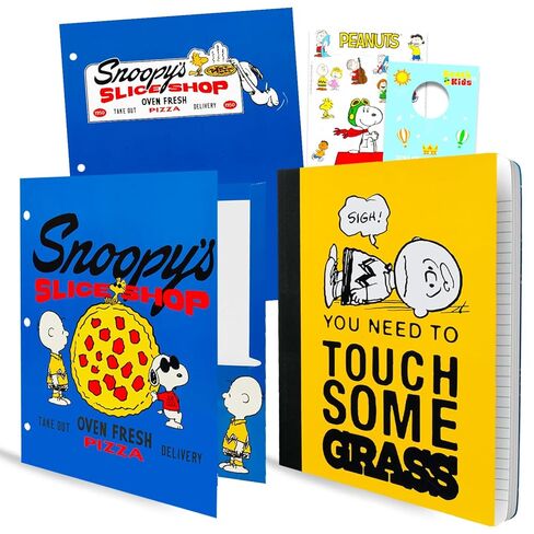 Peanuts School Supplies Set - Bundle of Snoopy Notebook, 2 Folders, Stickers, More | Charlie Brown School Supplies Kit for Kids in Saudi Arabia