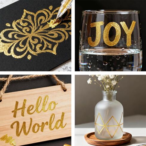 3PCS Gold Pen Metallic Marker Pen, gold gel pen Highlight Marker Gel Pens Glittering Permanent Paint Markers Gloss Wet Shine Effect Art Marker Pens for Painting Card Making (3) in Saudi Arabia