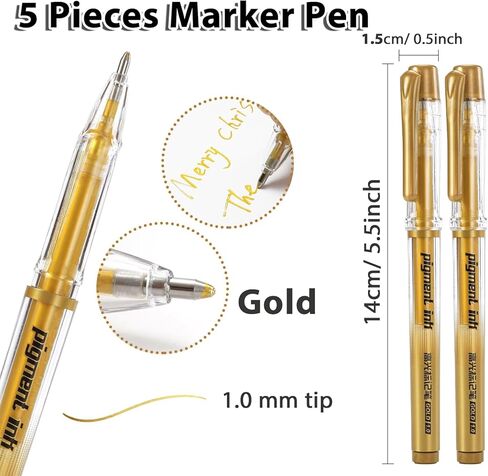 3PCS Gold Pen Metallic Marker Pen, gold gel pen Highlight Marker Gel Pens Glittering Permanent Paint Markers Gloss Wet Shine Effect Art Marker Pens for Painting Card Making (3) in Saudi Arabia