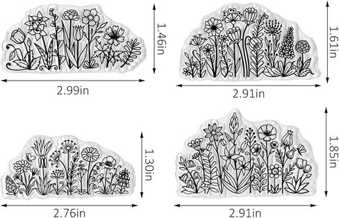 Flower Background Clear Stamps for Card Making, Spring Flower Clear Rubber Stamps Blooming Silicone Reusable Stamp for DIY Scrapbooking Paper Craft Album Decoration in Saudi Arabia