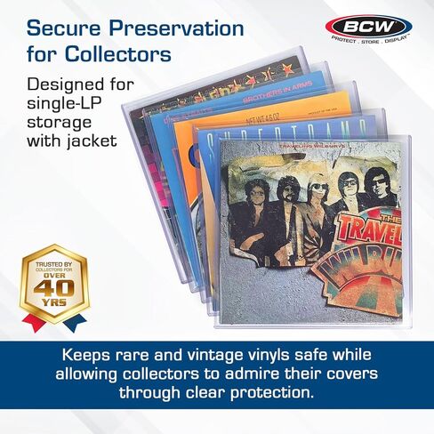 BCW 12-Inch Vinyl Record Topload Holder - 5 Pack | 9MM Thick | Rigid PVC Double LP Album Protector | Compatible with Record Sleeves and Bags | Essential Vinyl Album Storage and Display Solution in Saudi Arabia