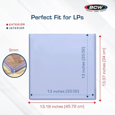 BCW 12-Inch Vinyl Record Topload Holder - 5 Pack | 9MM Thick | Rigid PVC Double LP Album Protector | Compatible with Record Sleeves and Bags | Essential Vinyl Album Storage and Display Solution in Saudi Arabia