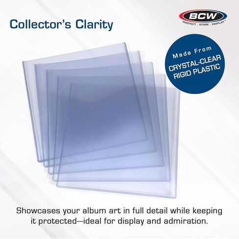 BCW 12-Inch Vinyl Record Topload Holder - 5 Pack | 9MM Thick | Rigid PVC Double LP Album Protector | Compatible with Record Sleeves and Bags | Essential Vinyl Album Storage and Display Solution in Saudi Arabia