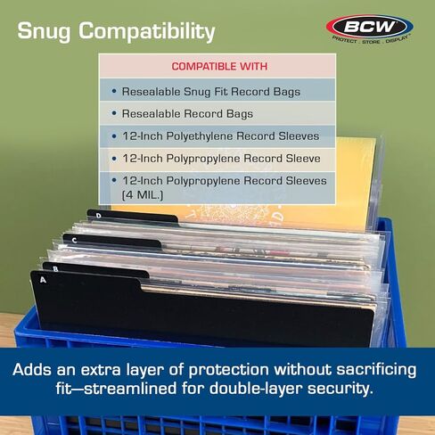 BCW 12-Inch Vinyl Record Topload Holder - 5 Pack | 9MM Thick | Rigid PVC Double LP Album Protector | Compatible with Record Sleeves and Bags | Essential Vinyl Album Storage and Display Solution in Saudi Arabia