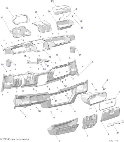 Polaris Ranger Storage Dash, Gloss Black, Genuine OEM Part 5453747-070, Qty 1 in Saudi Arabia
