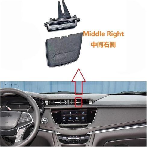 مشبك متوافق مع كاديلاك XT5 متوافق مع منفذ تكييف الهواء كاديلاك XT6، منافذ الهواء، لوحة القيادة، شبكة التهوية، ورقة الهواء (اللون: منتصف اليمين)، ZL666 in Kuwait