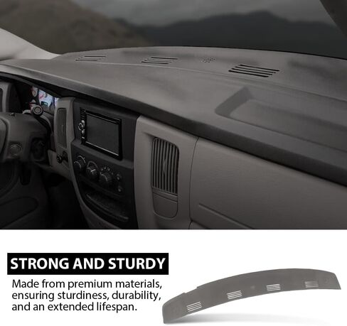 G-PLUS TPE Dash Defrost Vent Cover Cap Compatible with Dodge Ram 1500 2002-2005/ Ram 2500 3500 2003-2005 Upper Dashboard Panel Grey in Saudi Arabia