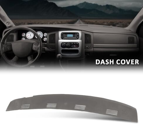 G-PLUS TPE Dash Defrost Vent Cover Cap Compatible with Dodge Ram 1500 2002-2005/ Ram 2500 3500 2003-2005 Upper Dashboard Panel Grey in Saudi Arabia