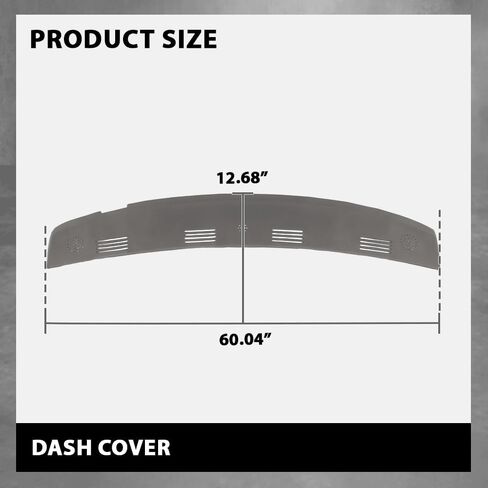 G-PLUS TPE Dash Defrost Vent Cover Cap Compatible with Dodge Ram 1500 2002-2005/ Ram 2500 3500 2003-2005 Upper Dashboard Panel Grey in Saudi Arabia