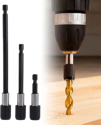 3-Piece Drill Bit Extension Set, 1/4 inch Magnetic Drill Screwdriver Bit Holder Bar Chuck Adapter Extender Hex Quick Release Universal Fit in Saudi Arabia