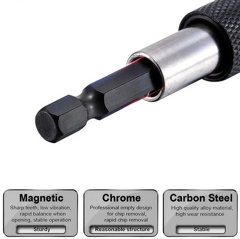 3-Piece Drill Bit Extension Set, 1/4 inch Magnetic Drill Screwdriver Bit Holder Bar Chuck Adapter Extender Hex Quick Release Universal Fit in Saudi Arabia