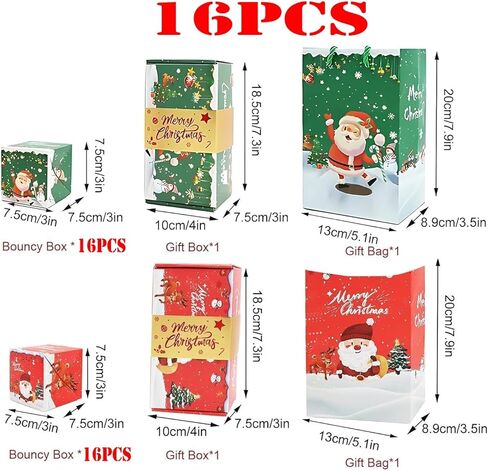 16Pcs surprise gift box set, 2025 Christmas surprise gift box, foldable and expandable, perfect for storing cash or gifts; Great for anniversary and Christmas gifts (Green) in Saudi Arabia