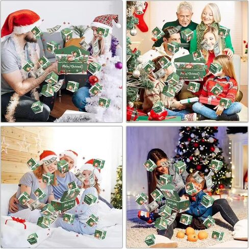 16Pcs surprise gift box set, 2025 Christmas surprise gift box, foldable and expandable, perfect for storing cash or gifts; Great for anniversary and Christmas gifts (Green) in Saudi Arabia