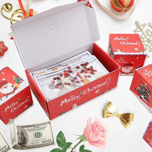 16Pcs surprise gift box set, 2025 Christmas surprise gift box, foldable and expandable, perfect for storing cash or gifts; Great for anniversary and Christmas gifts (Green) in Saudi Arabia